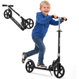 Garvee Patinete Urbano Plegable de Aluminio con Ruedas de 20,3 cm, Scooter Ligero de Altura Ajustable para Adolescentes y Adultos, Negro - Negro