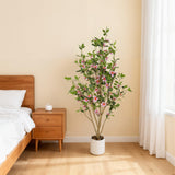 Garvee Árboles Artificiales 122cm Interior Realista sin Mantenimiento Durable Verde para Hogar y Oficina - Pink-3