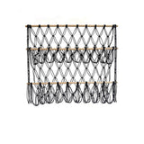 Garvee Hamaca Almacén Peluches Macramé Red Malla Madera Apilada Altura Ajustable Habitación Infantil Negra - Negro