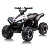 Garvee Quad Eléctrico 12V, LED, Música, 2 Velocidades, Bocina, 3-6 años, Interior y Exterior, Blanco - Blanco