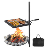Garvee Parrilla De Camping 16'x12' Acero Aleado Premium Resistente Al Calor 600° Plegable Y Ligera Con Bandeja Para Hornear Compacta Para Excursiones - Vertical
