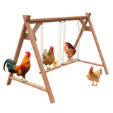 Garvee Barras de Posadero Para Gallinas, Madera de Abeto con Columpio, para 6-8 Gallinas, Resistente y Fácil de Limpiar, 127x76x86cm