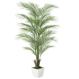 Garvee Palma Artificial Grande 120cm Base Concreto Hojas Ajustables Hogar Oficina Verde Realista - Verde