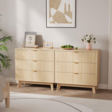 Garvee Set De 2 Cajoneras De 3 Cajones Curvo Moderno Para Dormitorio Y Sala MDF Madera Neutro