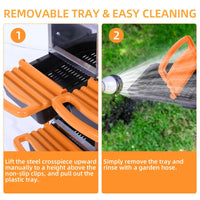 Garvee Caja de Anidación para Gallinas 6 Compartimentos con Soporte, Bandeja Deslizante, Ventilación Amplia, Plástico Resistente, Sistema Recolección Huevos, Ahorro de Espacio, Naranja