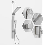 Garvee Panel De Ducha De Acero Inoxidable Con Jets De Masaje Y Cabezal De Lluvia Para Baño Moderno Acabado Níquel Cepillado