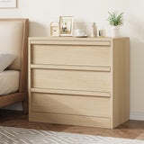 Garvee Cómoda de 3 Cajones Madera Roble Natural para Dormitorio y Sala, Diseño Moderno, Estable y Versátil, 29.5in x 15.7in x 30.5in - Natural