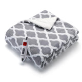Garvee Manta Eléctrica De Lujo Para Cama Y Sofá, Calefacción Rápida, Terciopelo De Algodón Jacquard, Gris