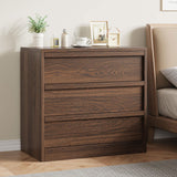 Garvee Cómoda De 3 Cajones Madera Robusta Para Dormitorio Sala Y Entrada 29.5in X 15.7in X 30.5in Diseño Moderno Estabilidad Antivuelco - Nogal