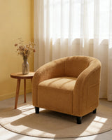 Garvee Sillón Barril Acento Bouclé Sherpa Amarillo - Cómodo, Ligero - Espuma Alta Densidad - Patas Plástico Duradero - Sala, Dormitorio, Oficina - Amarillo