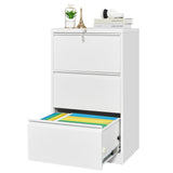 Garvee Archivador De Acero Al Carbono Ancho Con Gran Capacidad Para Oficina, Diseño Resistente, Cajón Amplio, Almacenamiento Seguro, Color Negro - Negro