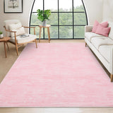 Garvee Alfombra De Salón Lavable Antideslizante Pelo Corto 120x170 Cm Rosa Para Dormitorio Y Oficina - Rosa