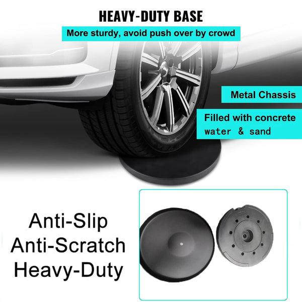 Poste de control de multitudes con base estable