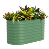 Garvee Kit de bancal elevado de metal galvanizado, para jardín exterior, resistente a la oxidación, 46/61cm, beige y verde - Verde