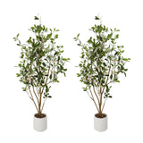 Garvee Árboles Artificiales 122cm Interior Realistas sin Mantenimiento Material Durable Decoración Multifuncional Verde - White-1