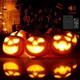 Garvee Guirnalda de Luces Halloween con Calabaza Animatrónica con Proyección y Sonido para Fiestas y Decoración Exterior 4.5m Naranja