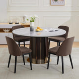 Garvee Juego De 4 Sillas De Comedor Con Tapizado De Lino, Respaldo En Ala, Patas De Madera, Cojines Gruesos Para Cocina Y Sala, Modernas Beige - Café