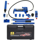 Garvee Gato Hidráulico 4 Ton Kit Porta Power Manguera 1.4m Maletín HDPE Uso Automotriz y Agrícola - Azul