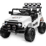 Garvee Coche Eléctrico 12V, Bluetooth, Luces LED, Seguridad, Control Remoto, 3-6 años, Interior y Exterior, Blanco - Blanco