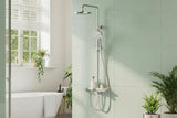 Garvee Sistema de ducha con lluvia de 250mm, 3+1 funciones, ducha manual, acero inoxidable cromado, altura ajustable, para baño moderno - Cromado