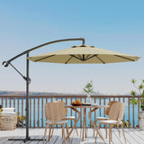 Garvee Sombrilla Excéntrica de 300 cm con Manivela e Inclinación Ajustable, Parasol Giratorio 360° para Jardín y Terraza UV50+ Caqui - Caqui