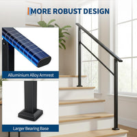 Garvee Barandilla para Escalera de 4 Peldaños Pack de 2 Unidades Sistema de Seguridad Robusto para Pasillos y Entradas Negro