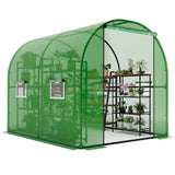 Garvee Invernadero Premium 250x201x201 cm Exterior, Estructura Acero Galvanizado, Diseño Espacioso, Sistema Riego Integrado, Uso Todo el Año, Blanco - Verde
