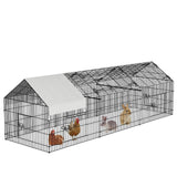 Garvee Gallinero Exterior con Protección UV y Lluvia, Estructura de Metal Galvanizado para Aves y Mascotas Pequeñas, Montaje Rápido