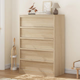 Garvee Cómoda de 5 Cajones Moderna con Amplio Almacenaje para Dormitorio y Sala 75×40×110 cm Madera Natural