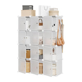 Garvee Organizador De Zapatos Expandible 8 Niveles 48 Pares Con Ganchos Versátiles Para Dormitorio Y Entrada, Plástico PP Resistente Y Portátil - Blanco