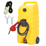 Garvee Tanque de Combustible Portátil 53 L con Bomba Manual y Manguera 3m para Autos, ATV, Barcos y Jardinería, Polietileno, Ruedas y Válvulas de Latón - Amarillo