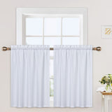 Garvee Cortinas de Cocina Café Resistentes al Agua Tejido Waffle Opacas Poliéster 155GSM Juego de 2 76×91 cm para Baño y Sala - Blanco