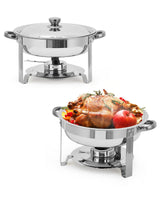 Garvee Juego De 2 Chafing Dishes Buffet 5QT Acero Inoxidable Control Dual De Temperatura Elegante Para Bodas Y Eventos
