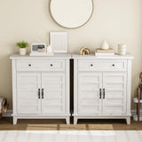 Garvee Buffet Sideboard Cabinet con Estantes Ajustables, Madera Ingenierizada, Soporte Estable, Cocina y Comedor, 80 cm Ancho, Acabado Rústico - White