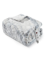 Garvee Manta Calefactora de Lujo con 6 Niveles de Calentamiento y Temporizador de 10h, Micropana y Sherpa-Fleece, Doble Cara Lavable, Blanco Mármol, para Sofá y Cama - Blanco Mármol