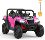 Garvee Electroauto 24V 2 Plazas 4x4, Control Remoto, Música y Luces, Asientos Amplios, Off-Road, 3-7 años, Aire Libre, Rosa - Rosa