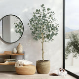 Garvee Árbol de Eucalipto Artificial 150cm Planta Planta Falsa Decorativa para Interior y Sala de Estar - 5 Ft