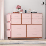 Garvee Organizador Alto con 10 Cajones de Tela, Estructura de Acero, para Dormitorio y Entrada, Gran Capacidad, Fácil Montaje, Color Neutro - Rosa
