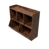 Garvee Armario almacenamiento juguetes libros MDF 2 niveles altura niño-amigable diseño seguro interior dormitorio niño color Vintage - Vintage