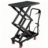 Garvee Carro Mesa Elevadora Hidráulica 150 kg Capacidad Doble Tijera Manual Altura 127 cm Acero Resistente Negro para Manejo de Materiales