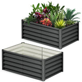 Garvee Pack de 2 Camas de Cultivo con Bordes de Goma para Seguridad en Patio 180x90x45cm Gris Oscuro - Gris Oscuro
