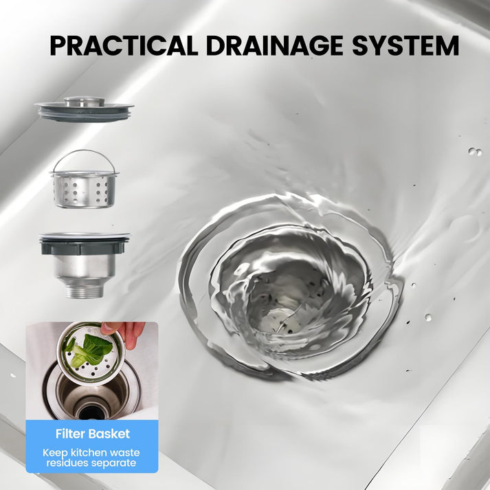 Instalación modular del fregadero mostrando conexiones sencillas