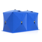 Garvee Carpa De Pesca En Hielo Pop Up Aislada Resistente Al Viento 6-8 Personas Oxford 210D Azul