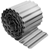 Garvee bordura de jardín de metal corrugado 20.3x609.6cm - flexible, resistente a la intemperie, acero galvanizado Negro para caminos y cama de flores - Plata