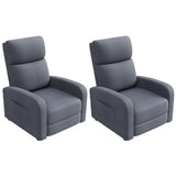 Garvee Sillón Reclinable para Adultos PU Cuero Ajustable con Bolsillo Lateral Respaldo Alto Brazos Anchos Asiento Acolchado Sala de Cine Hogar - Gris Oscuro