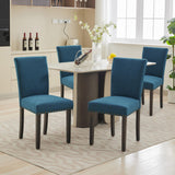 Garvee Juego de 4 Sillas de Comedor Tapizadas Azul Marino Estilo Moderno Asiento Acolchado Respaldo Ergonómico Patas de Madera Robusta para Cocina y Comedor - Azul Marino