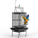 Garvee Jaula de 172 cm para Loros y Pájaros Grandes con Ruedas y Soporte de Juego Negro