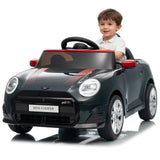 Garvee Coche Eléctrico Infantil 12V con Control Remoto 2.4G, Luces LED, Música MP3, Batería 4,5Ah, Doble Motor 390 y Asiento de Plástico, Negro - Negro