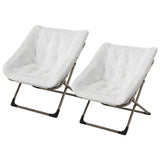 Garvee Silla Plegable para Adultos, Lounge de Piel Sintética, Estructura Metálica Triangular, Extra Grande, Gris