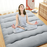 Garvee Colchón Futón Japonés Tamaño Completo Plegable Soporte Superior Algodón Microfibra Gris Onda para Camping y Tatami